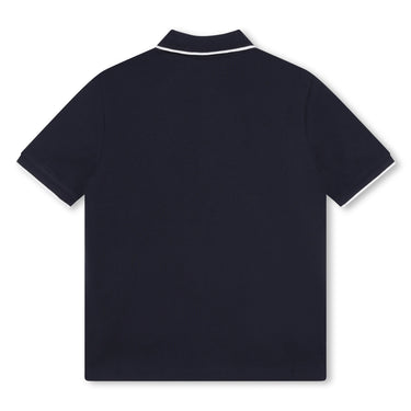 Playera Polo para niños y adolescentes negra Boss